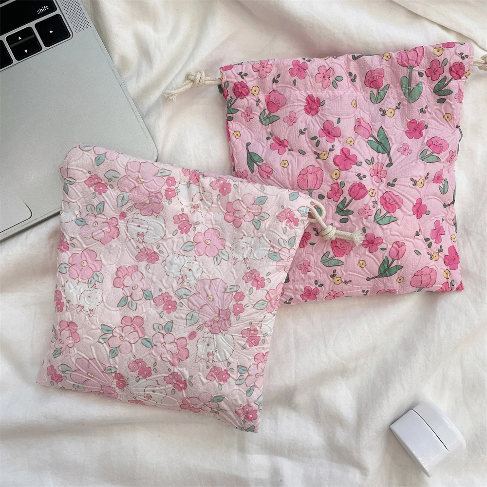 Korean Skincare Routine - Cartoon Drawstring Cosmetic Bag Clutch Bag